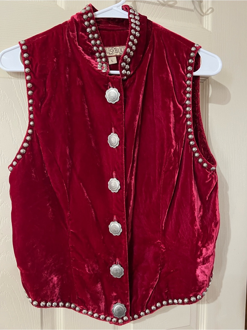 Double D Ranch Red Velvet Studded Vest